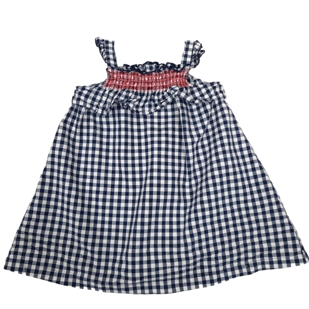 Carter's Navy and White Gingham Smocked Sundress Size 18 Months Girl